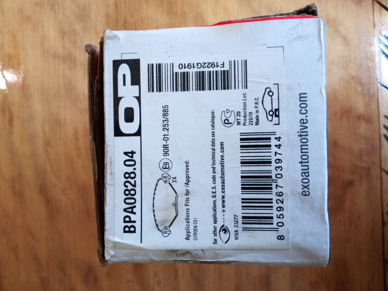Plaquettes OPEN PARTS BPA0828.04 anti-vibration contre sifflement Citroen C5