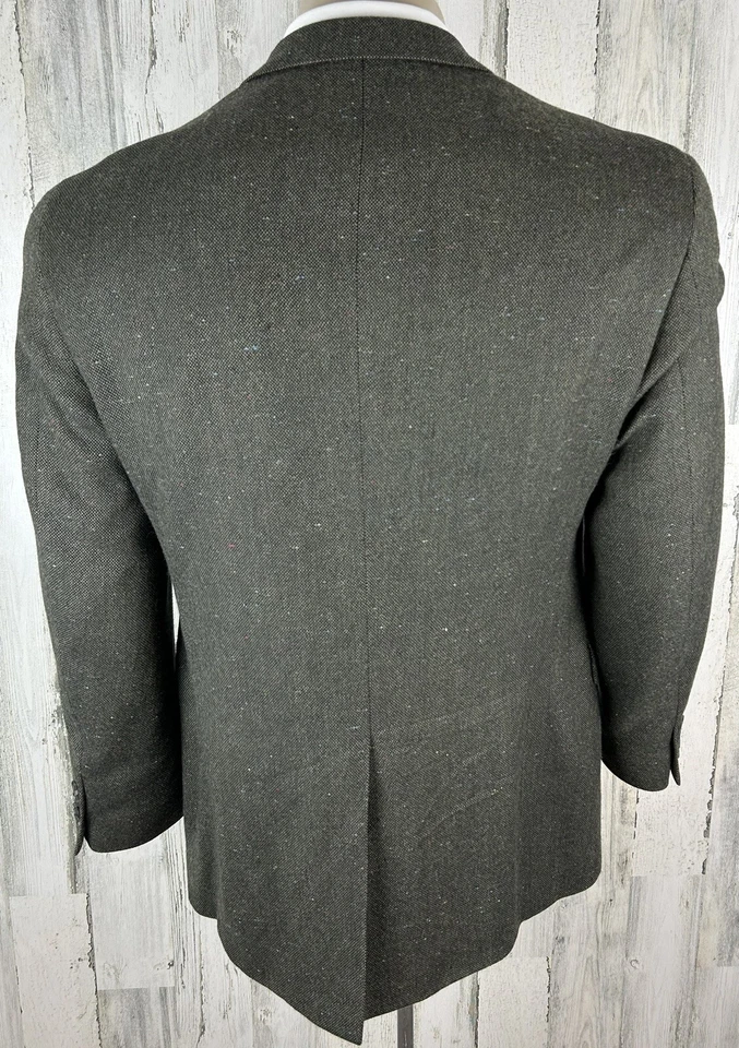 Abrigo deportivo Tommy Hilfiger chaqueta blazer para hombre 40R verde oscuro lana de cordero [A-2008] Foto 4 de 4