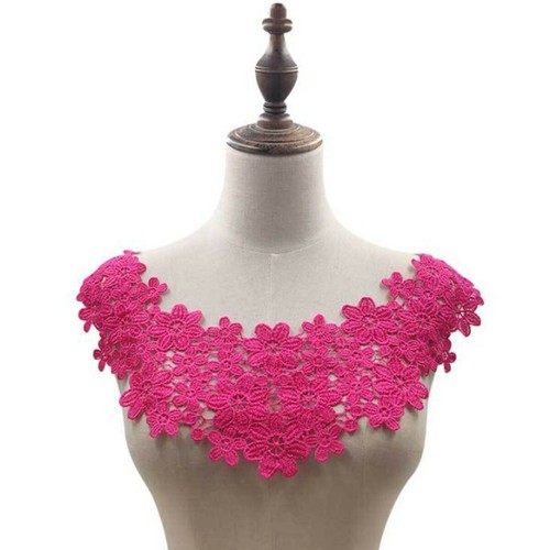 Floral Lace Embroidered Neckline DIY Collar Trim Clothes Sewing Applique Patch - Picture 25 of 28