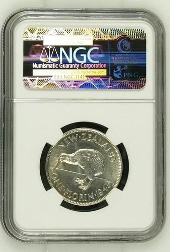 New Zealand - 1943 - Florin - NGC MS62