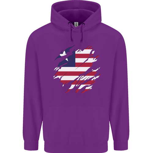Torn Liberia Flag Liberian Day Football Childrens Kids Hoodie - Picture 18 of 76
