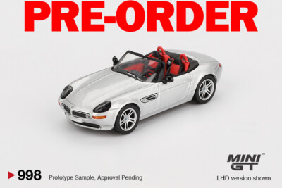 Pre-order) Mini GT #998 BMW Z8 Silver LHD Diecast Model Car