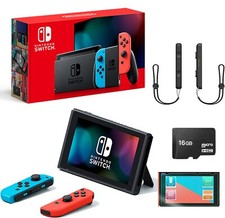 Nintendo Switch 32GB Console Neon Joy Cons + Screen Protector 🛡️ 16GB SD Bundle