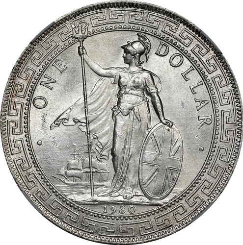 Great Britain: George V Trade Dollar 1930, NGC MS-63, London Mint!