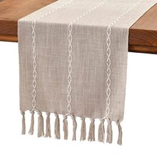 Rustic Linen Table Runner Farmhouse Style Table Runners 13" 72" Light Coffee