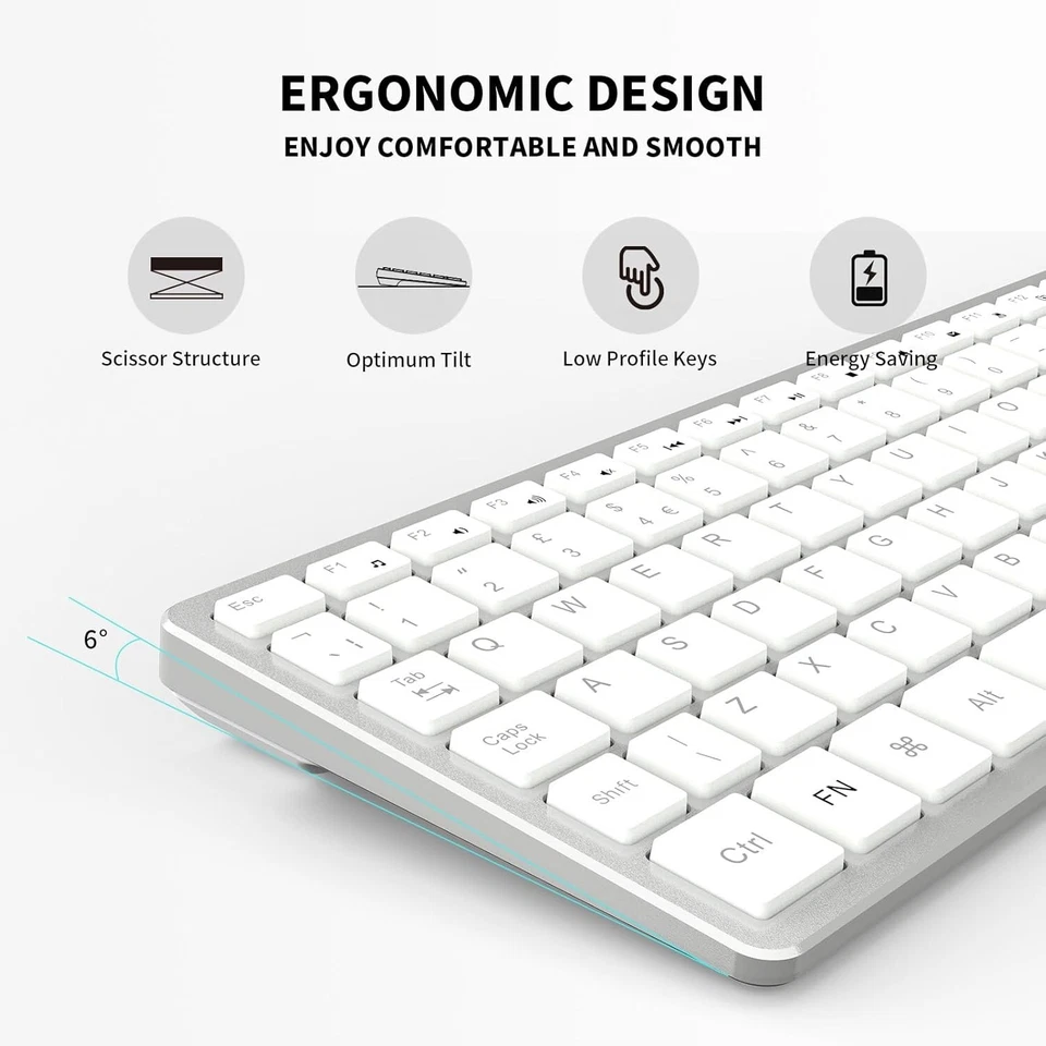 KF12 Wireless Keyboard, Ultra-Thin 2.4GHz USB Computer Keyboards, Compact Size U - Image 3 of 4