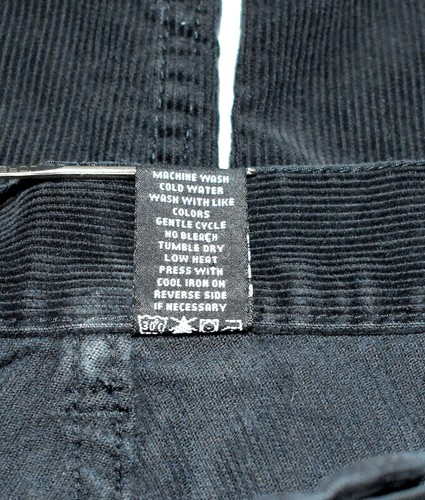 Ralph Lauren Polo Jeans Women 8 Black Corduroy American Flag Banner Relaxed Fit - Foto 5 di 10