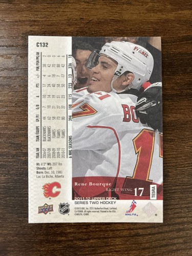 2011-12 Upper Deck UD Canvas #C132 Rene Bourque Calgary Flames - Bild 2 von 2