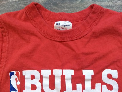 Vintage Chicago Bulls Sleeveless Shirt NBA Merchandise by Champion Sz 10/12 - Picture 3 of 9