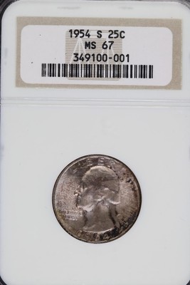 WASHINGTON QUARTER 1954 S 25C MS-67 | $139.95