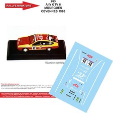 DECALS 1/18 REF 0263 ALFA ROMEO GTV6 MOURGUES CRITERIUM DES CEVENNES 1986 RALLYE