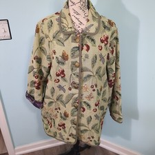 Blair 90s Y2k tapestry fruit  floral oversize blazer jacket extra large