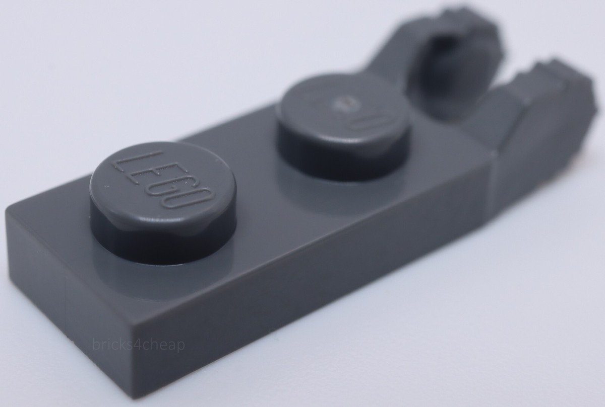 Lego 20x Dark Bluish Gray Hinge Plate 1 x 2 Locking 2 Fingers on