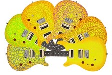 Guitar Wrap Skin Reface Iconic 80's Burst 6 Volt Crackle Melo Yelo 1219