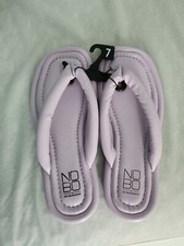 No Boundaries Womens Lavendar Purple Puffy Faux Leather Thong Flip Flop Size 7