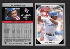 1991 Julio Franco Lot Leaf Baseball Series 1 Texas Rangers
