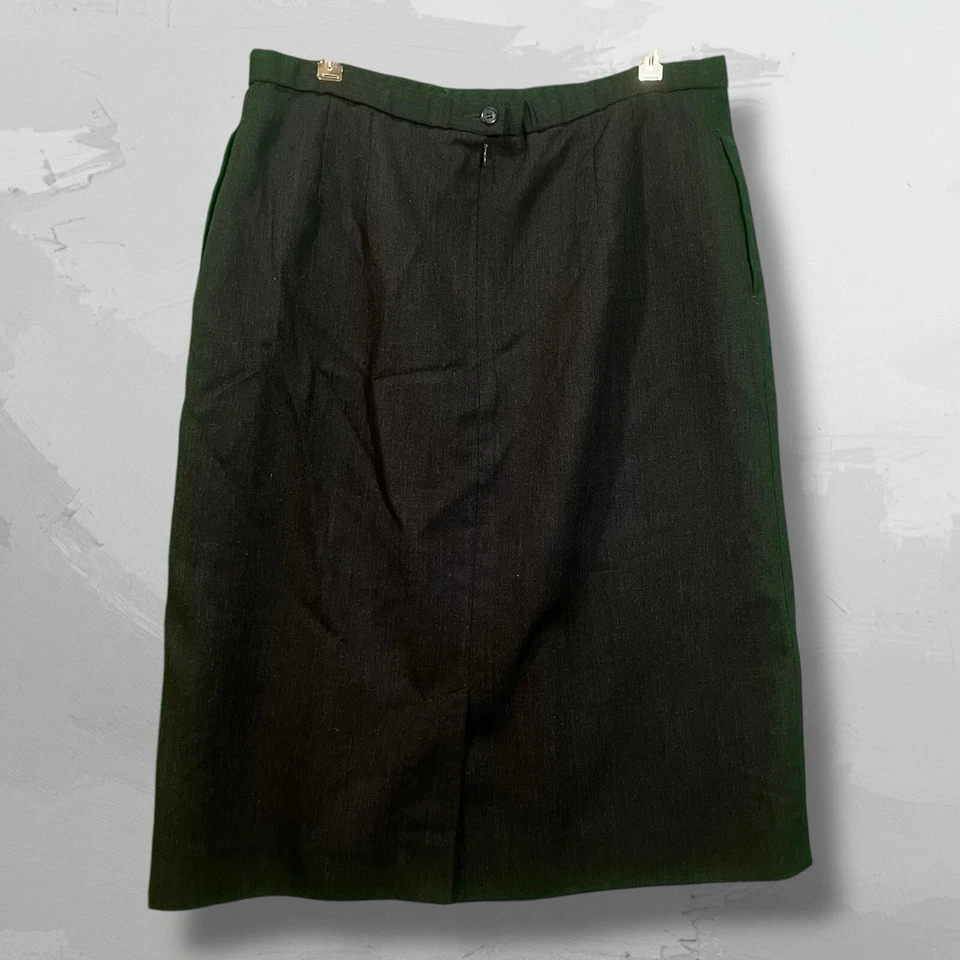 Vintage Pendleton Womens 100% Virgin Wool Black Straight Pencil Skirt Size 16