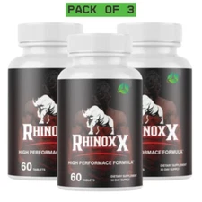 Rhinox X Male Health Support Supplement Improve Strength Performance Energy pk3