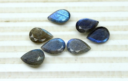 Blue Labradorite Pear Faceted Cut 3x5mm To 12x16mm Natural Loose Gemstone IC122 - Picture 3 of 6