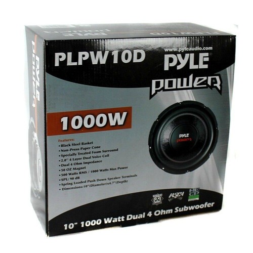 SUBWOOFER PYLE PLPW10D PLPW 10D 250 mm 1000 watt max dual voice coil da 4 ohm - Foto 2 di 7
