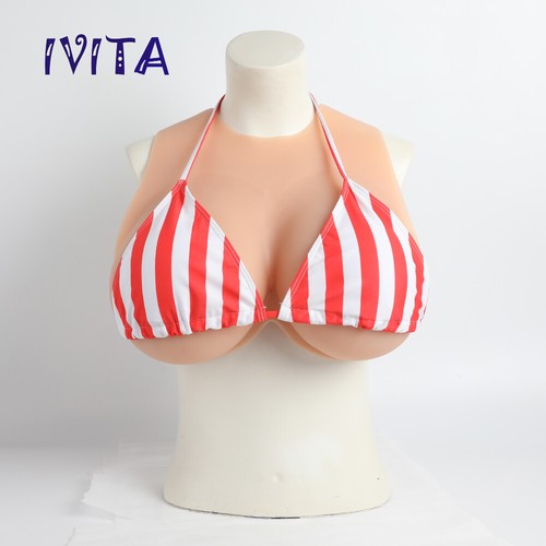 IVITA Silicone Breast Forms Drag Queen GG Cup Big Boobs Bras Enhancer - Picture 11 of 12