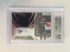 2019-20 Select #1 Zion Williamson Jersey Auto Rc /199 BGS 8.5 w/3 9.5 /10AUTO