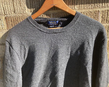 Polo Ralph Lauren Men  s Large Washable Merino Wool Sweater Gray See Condition 