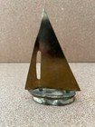 Vintage MCM Brass Sailboat Nautical Decor 4 1/2 Tall Trinket Decor Sailing