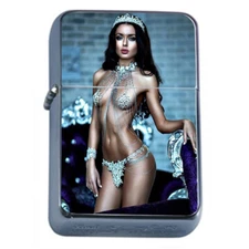 Harem Pin Up Girls D6 Flip Top Oil Lighter Wind Resistant 