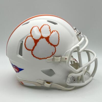 clemson football helmet paws Clemson Tigers CUSTOM Matte White - White Paw Mini Football Helmet