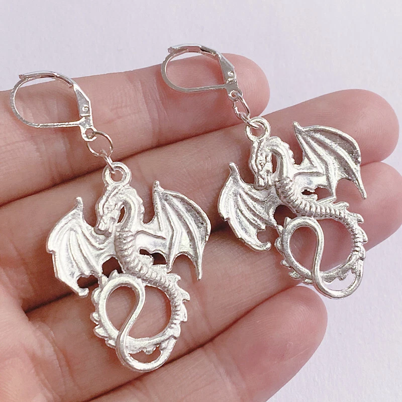 Sterling silver dragon earrings sale