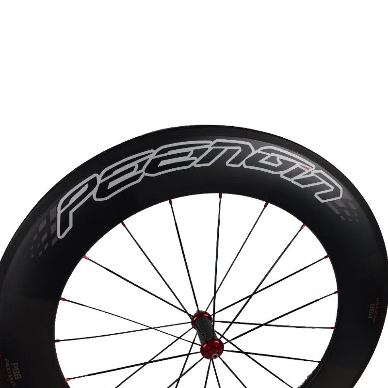 Carbono Fiber Triathlon Road Bike Wheelset 700c 25x80mm Ceramic Bearings Hubs