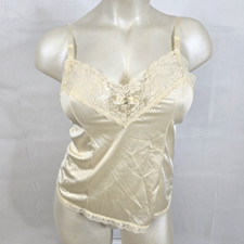 VTG 70's Perfectform Cream Lingerie Lace Camisole Sz 42 12/14
