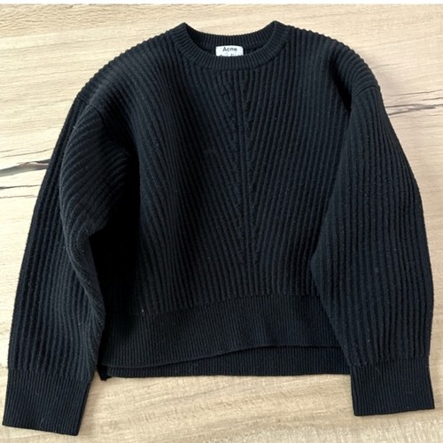 Acne Studios 100% Wool Ribbed Chunky Sweater Java Cardigan Large - Picture 8 of 10