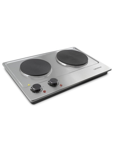 Réchaud double plaque Dictrolux 2500W acier avec thermostat pour cuisine d'appoint