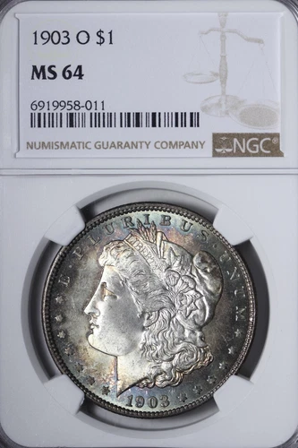 BU 1903-O Morgan Silver Dollar NGC MS64 KEY DATE BEAUTIFULLY TONED!  WDLMG