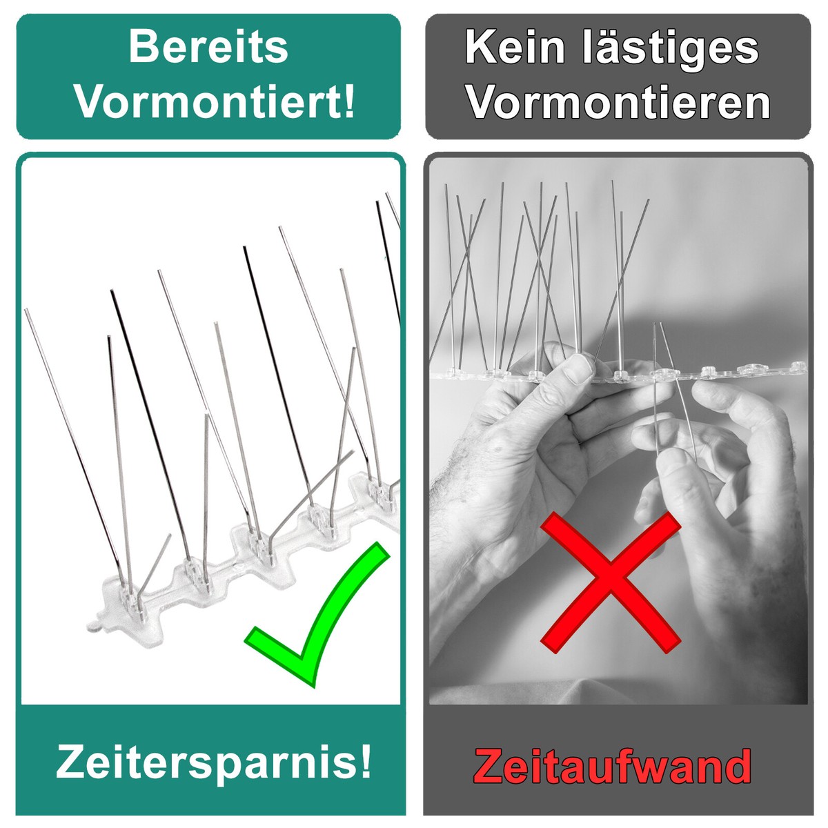 Taubenabwehr Spikes Aus Edelstahl, 0,5 M | BIRD BUSTERS - Foto 10