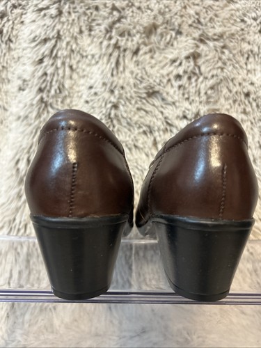 CLARKS Bendables Women’s Shoes Sz 6 Ingalls Divine Brown Heel Slip On Dress NIB - Picture 3 of 10