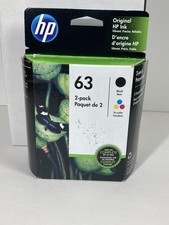 HP 63 Black and Tri-Color Ink Cartridge 2 Pack Expired 12/2020