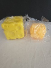 1 Large 1 Small Squishy Cheese Block, Stress Relief Squeeze Toy