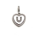 Sterling Silver Pendant Glamorous Cz Trimmed I Love You 925 Silver Heart Pendant — photo 10