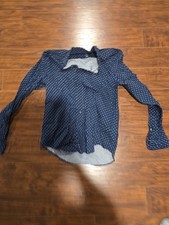 George Medium Navy And Spotted Dress Shirt