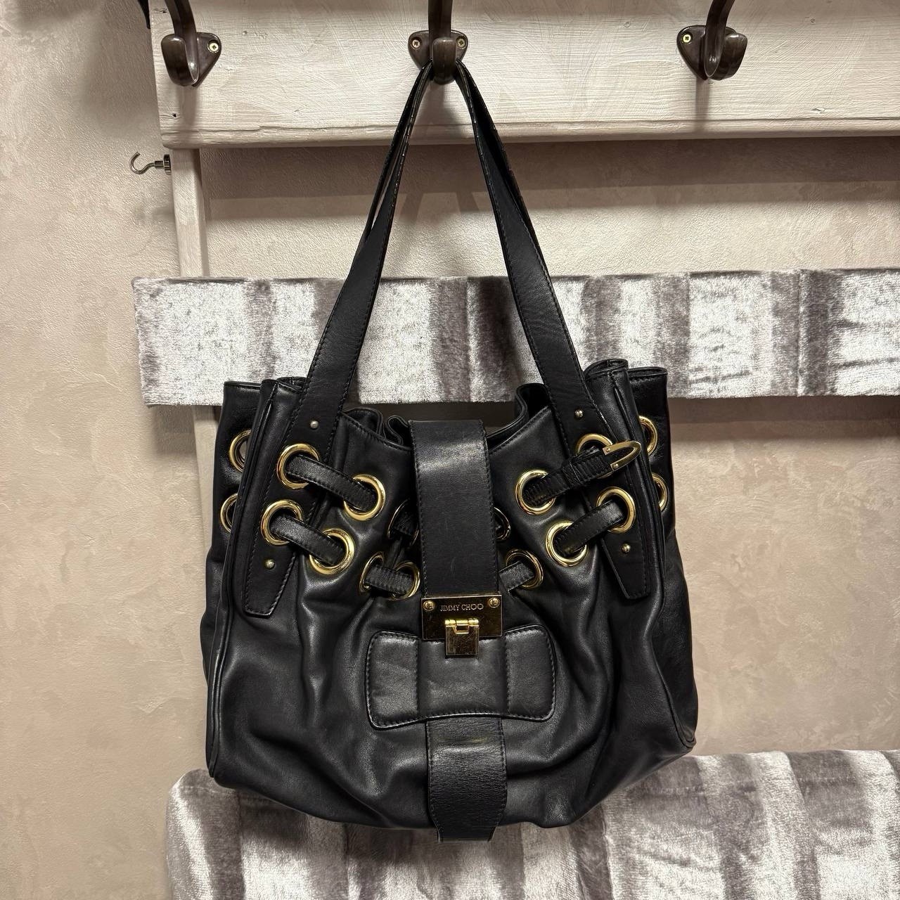 Jimmy Choo Ramona Shoulder Bag Leather handbag Black