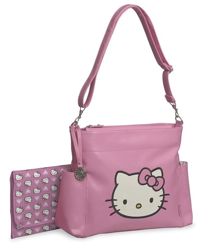 Hello Kitty Pink Diaper Bag Baby Tote with Changing Pad Girls Nursery Bag