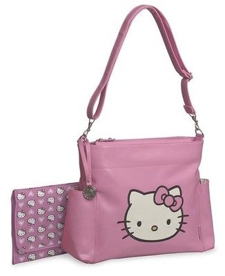 Hello Kitty Pink Diaper Bag Baby Tote with Changing Pad Girls Nursery Bag