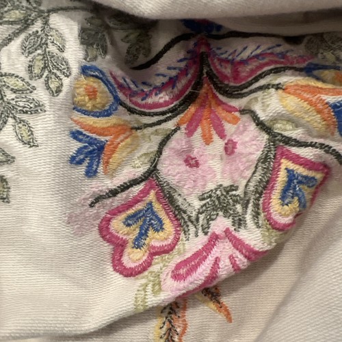 By Anthropologie Sweatshirt Large Tan Floral Embroidery Coquette Garden Boho EUC - Picture 10 of 10
