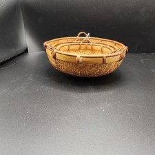 Vintage Hand-Woven Bamboo Nesting Baskets - Set of 3 - Asian Style Boho Decor