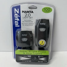 Zefal Manta 2.0 LED Front & Rear Bike Lights Set Super Bright 100 Lumens New