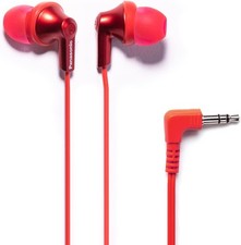 Panasonic ErgoFit Wired Earbuds, 3.5mm Jack in-Ear Headphones - Metallic Red 