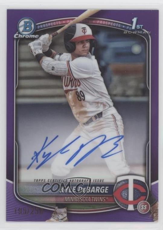 2025 Bowman Chrome Prospect Purple Refractor /250 Kyle DeBarge #CPA-KD Auto 09an
